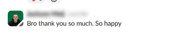 Client thank you message